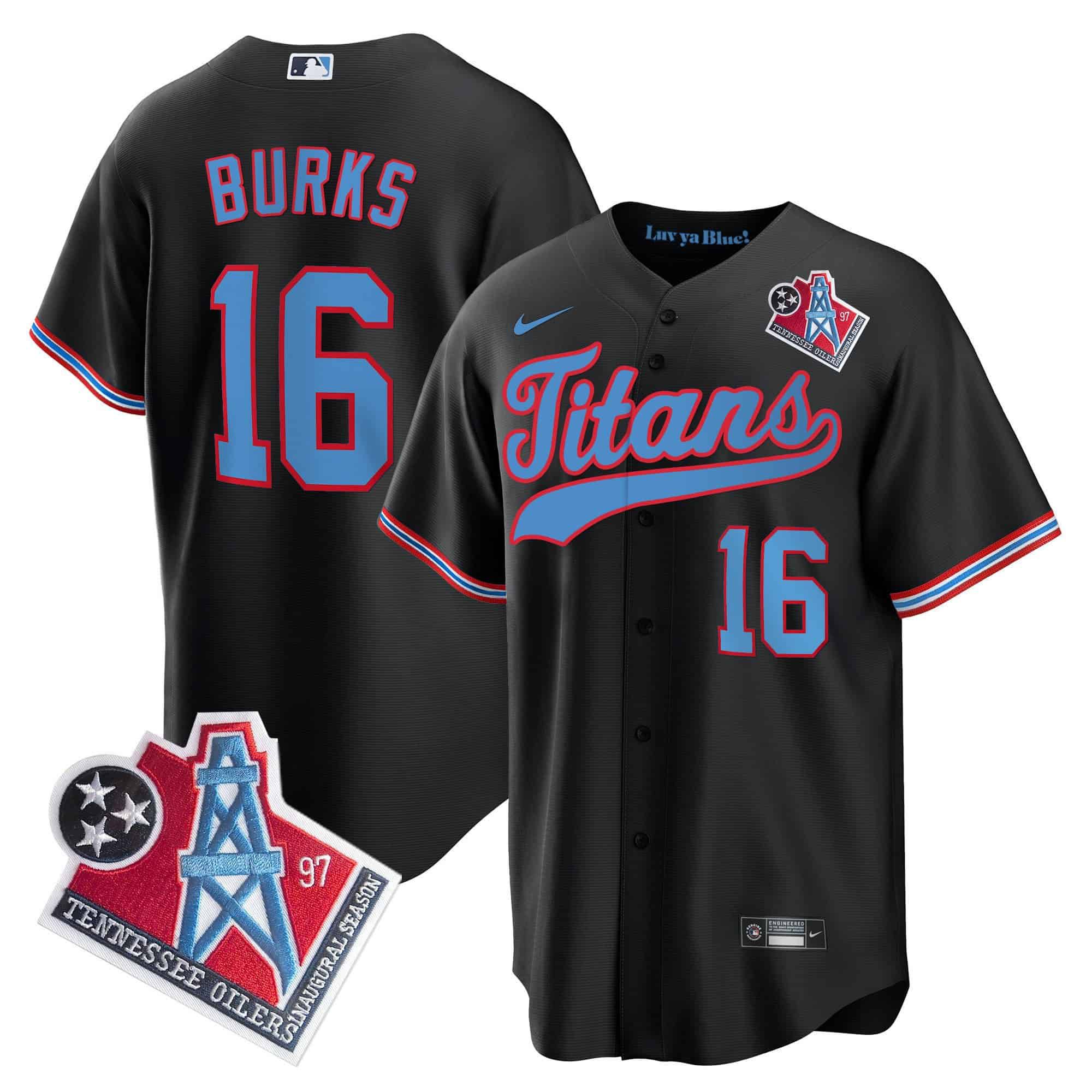 Men Tennessee Titans 16 Burks Black Nike 1997 Throwback Limited Cool Base NFL Jersey
